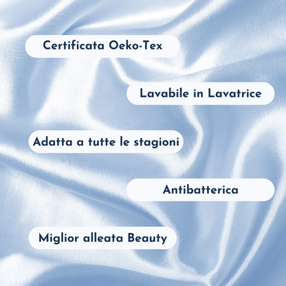 Federa 100% Seta Anticrespo | Azzurra