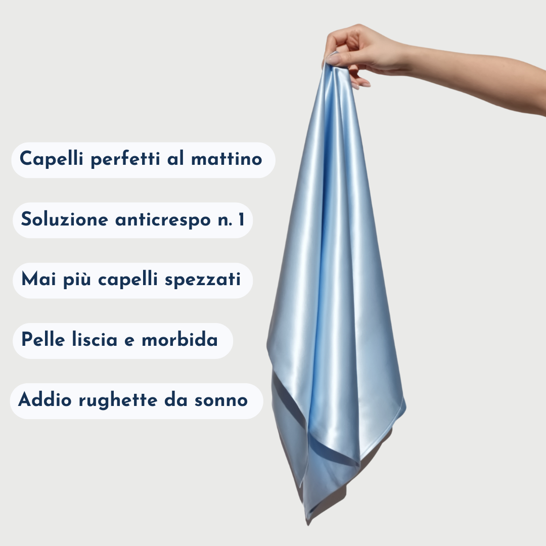 Federa 100% Seta Anticrespo | Azzurra