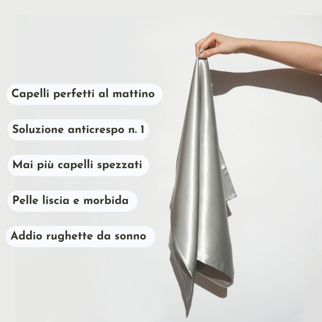 Federa 100% Seta Anticrespo | Grigio Perla