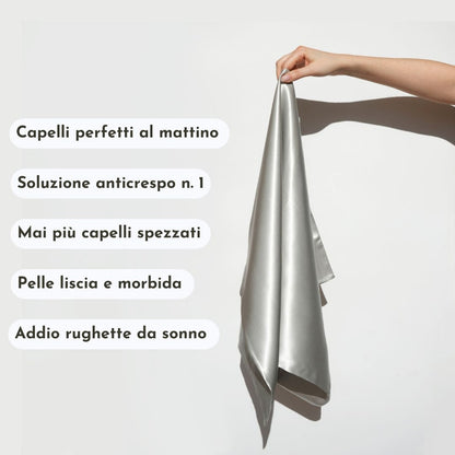 Federa 100% Seta Anticrespo | Grigio Perla