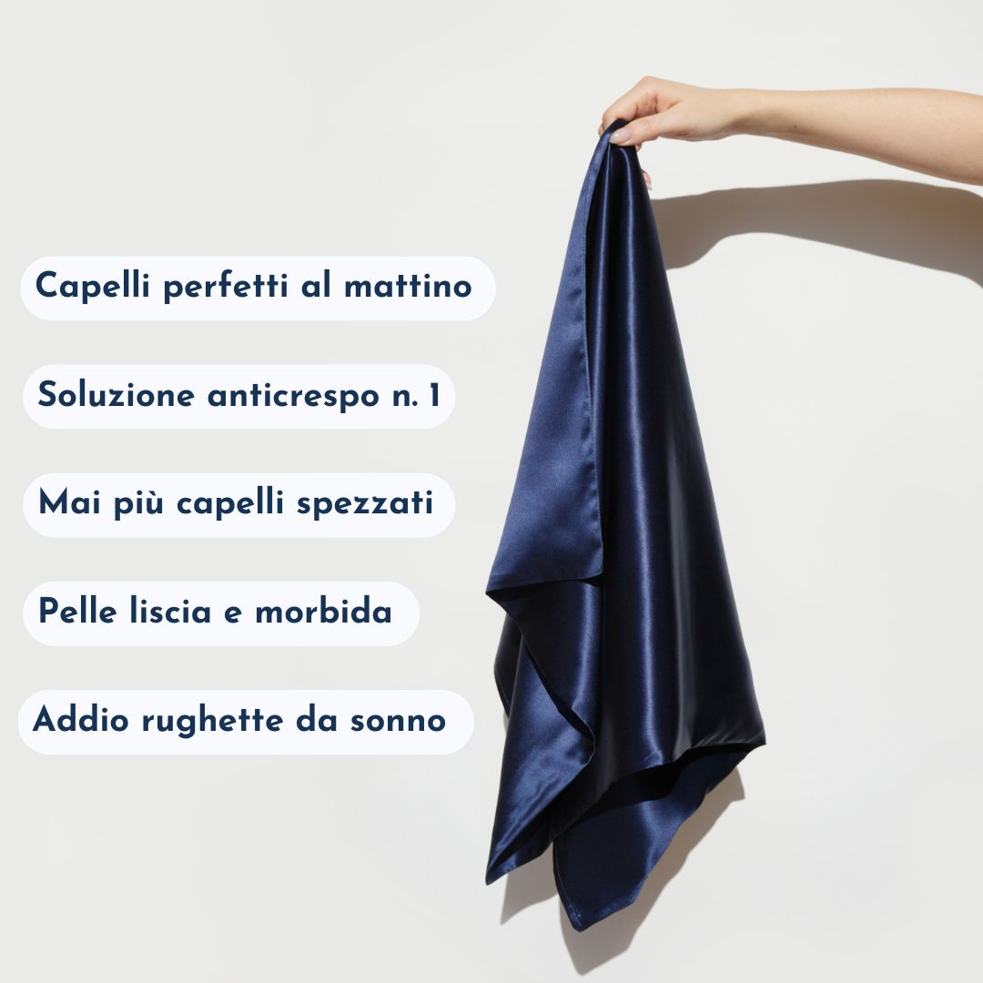 Federa 100% Seta Anticrespo | Blu Navy