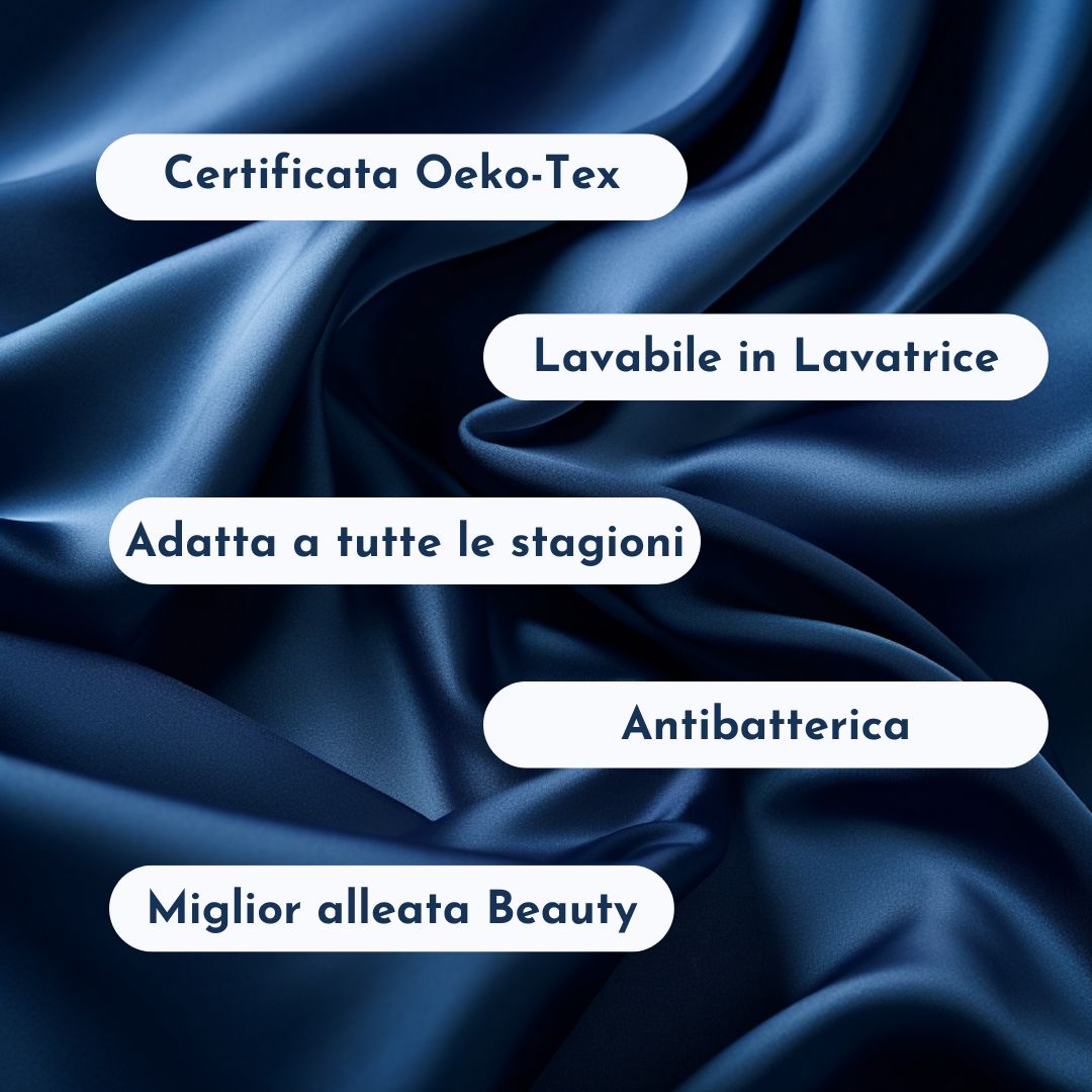 Federa 100% Seta Anticrespo | Blu Navy