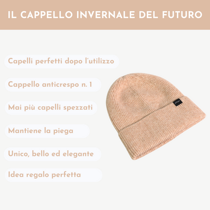 Cappello Invernale Unisex Interno 100% Seta Anticrespo | Rosa Salmon