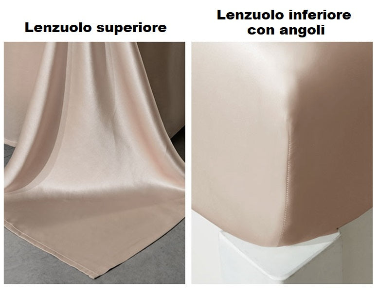 Set Completo Lenzuola di lusso 100% seta | Caramel