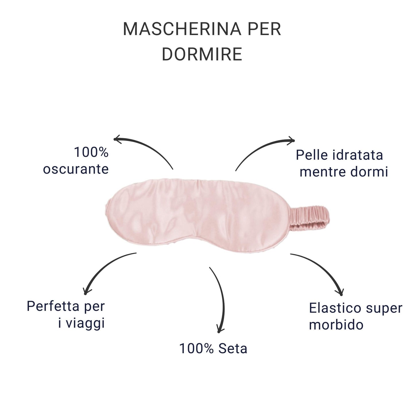 Mascherina notte per dormire 100% seta | Rosa