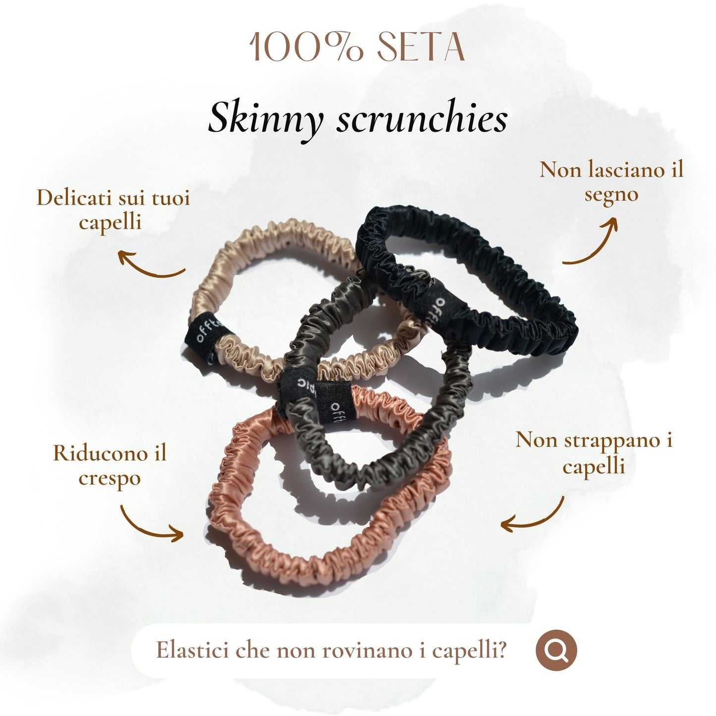 Set 4 scrunchies di seta | Elastici skinny